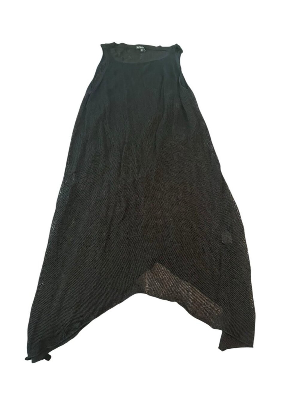 Eileen Fisher Woman Black Mesh Tunic Dress 1X Sheer Lagenlook Whimisgoth Flowy